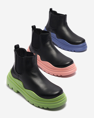 Черни дамски ботуши на лилава подметка Beja - Обувки