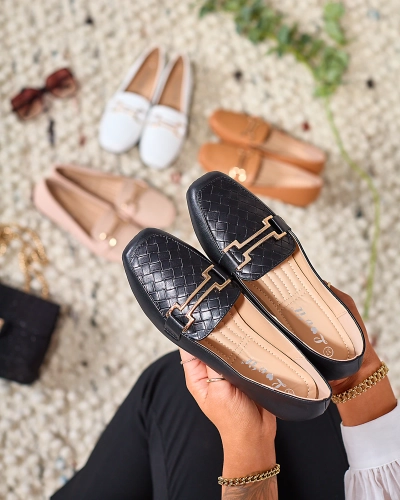 Royalfashion Черни дамски мокасини Bulerol