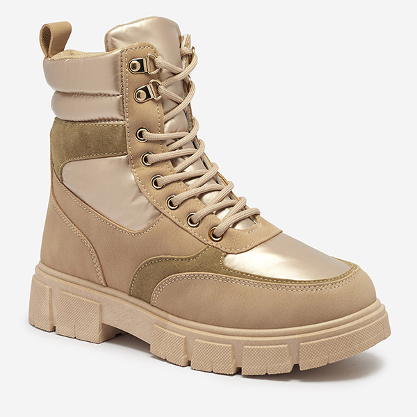 OUTLET Светлокафяви дамски неизолирани ботуши Kasemi - Обувки