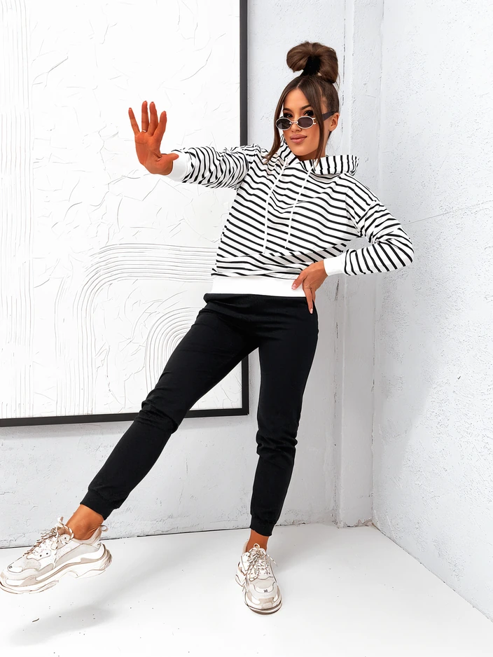 Royalfashion дамски комплект анцуг с райета