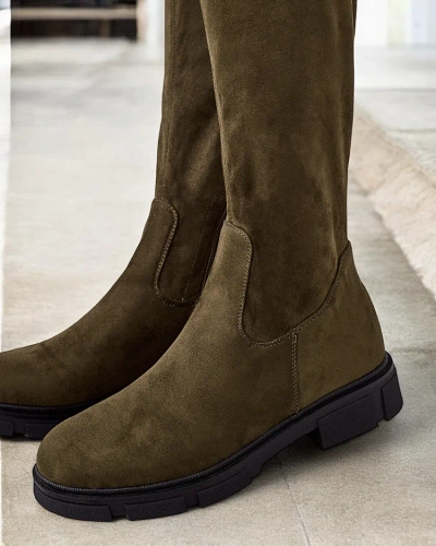 Royalfashion Дамски ботуши до коляното с приплъзване Robus