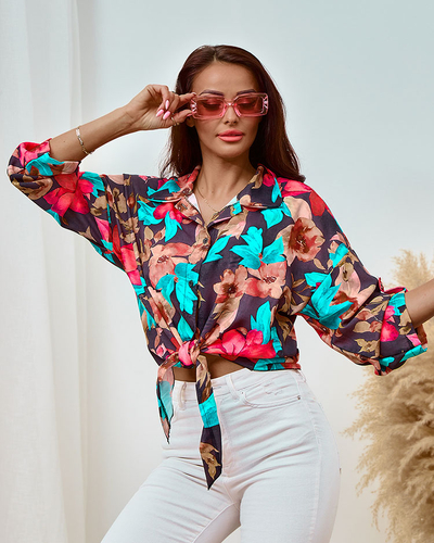 Royalfashion Дамска къса флорална риза