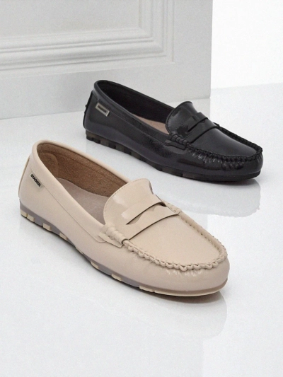 Дамски мокасини бежови Kallista - екологична велурена кожа премиум