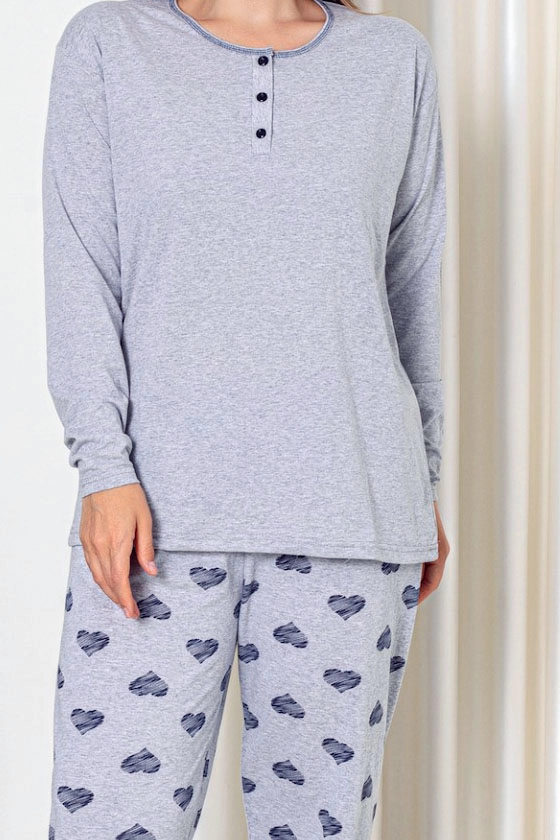 Royalfashion дамски памучен пижамен комплект от 2 части PLUS SIZE