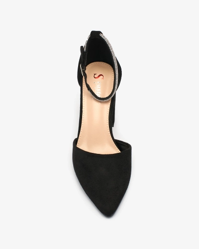 Royalfashion Черни дамски ботуши с циркони Britica