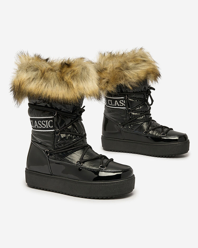 Royalfashion Черни ботуши a'la snow boots за жени Gomllo