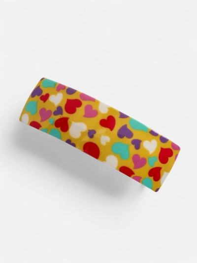 Цветна детска шнола за коса със сърчица