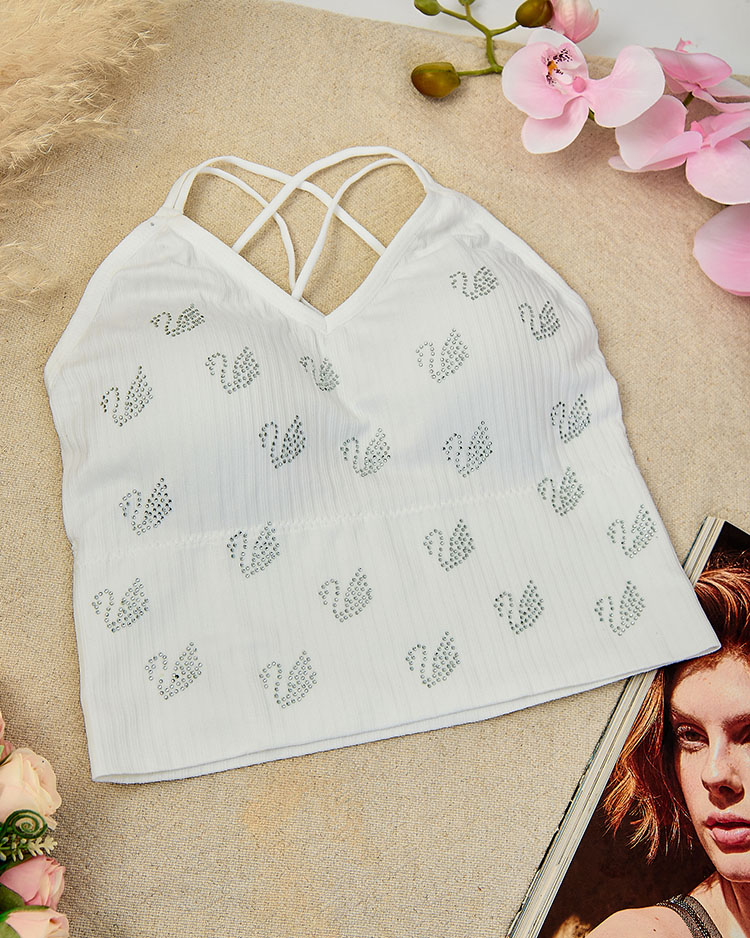 Royalfashion Дамски спортен сутиен с циркони