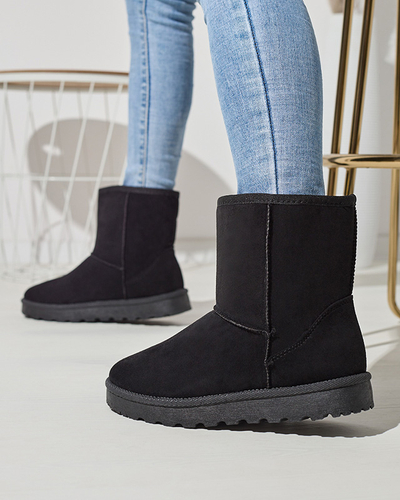 Дамски изолирани ботуши за сняг от еко велур в черно Xetik - Обувки