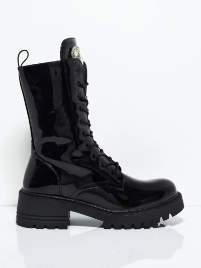 Лакирани дамски боти с връзки Emelune