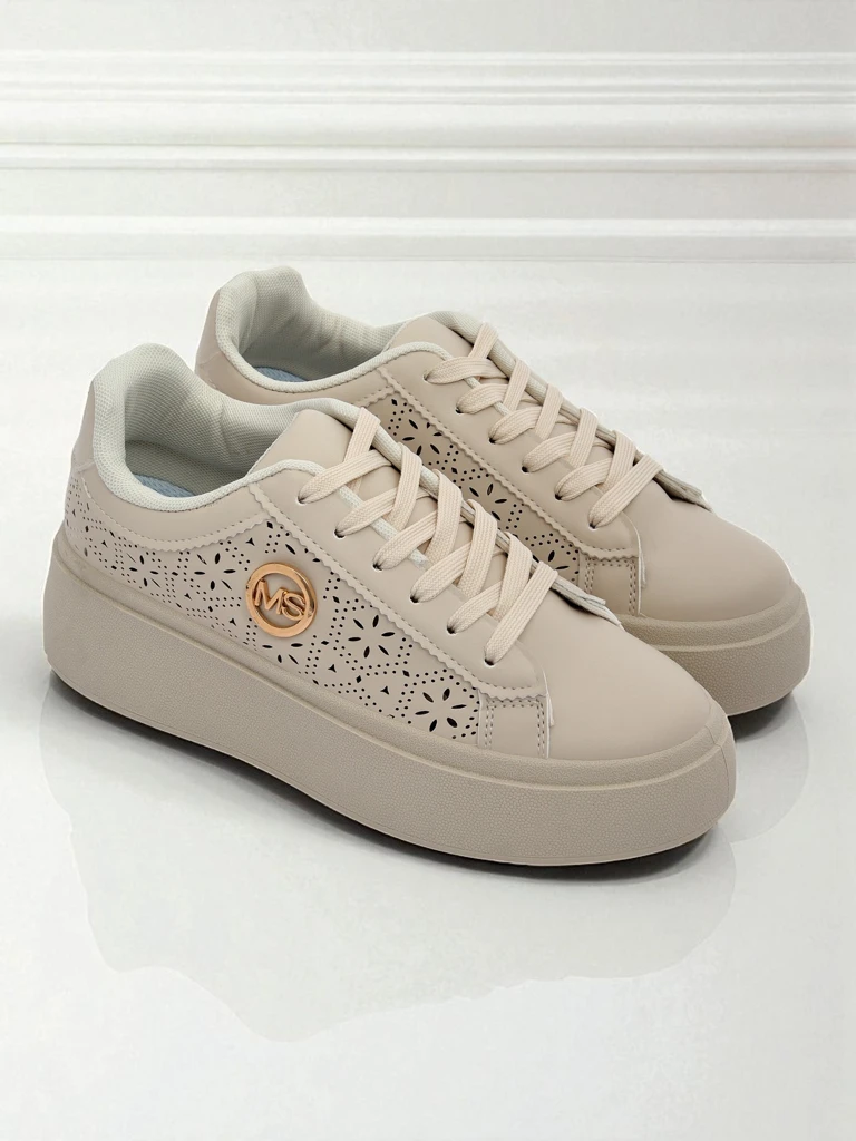 Aurelia Бежови Сникърси Платформа Royalfashion Еко Кожа