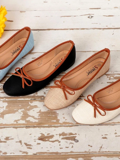 Royalfashion Дамски балерини с блестящи елементи и панделка Aramie