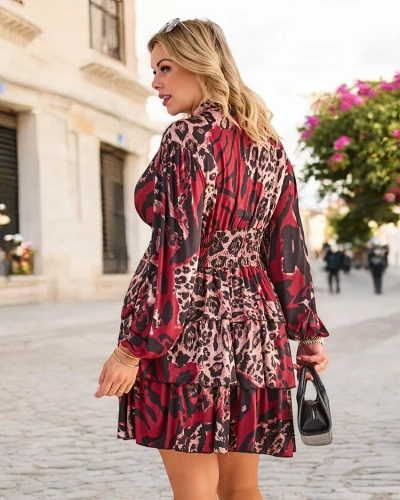 Дамска колана рокля Royalfashion с печат