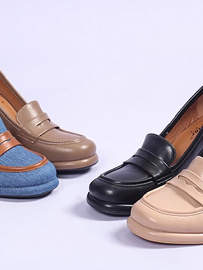 Royalfashion Женски дънкови мокасини на блок ток Jozenas