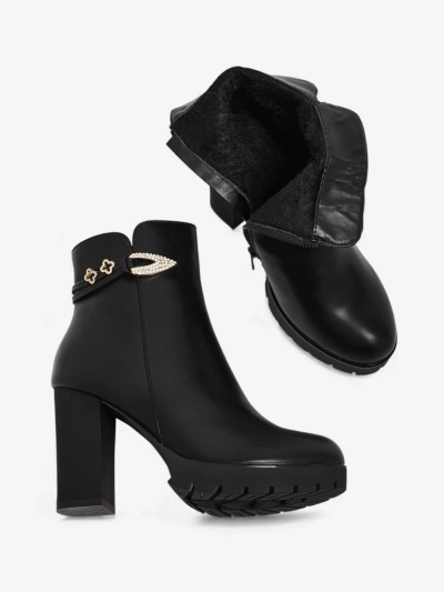 Дамски боти от еко кожа на ток Sylvar