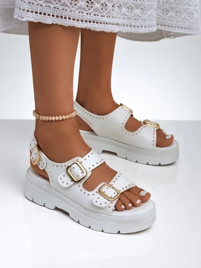 Royalfashion Дамски сандали на дебела подметка с камъчета Rocky Chic