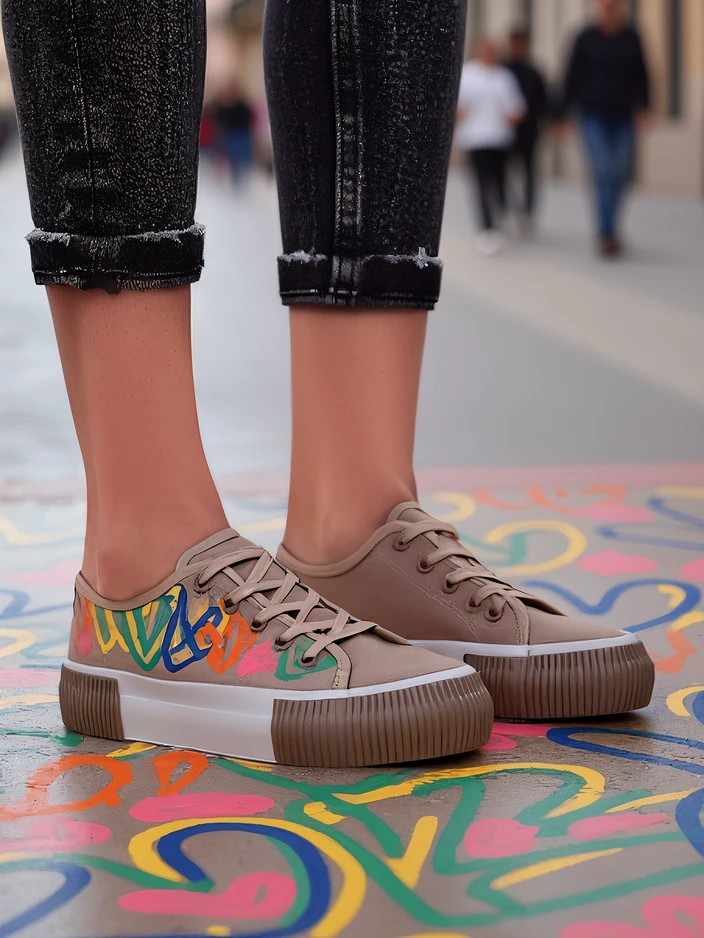 Royalfashion Женски маратонки с принт на сърца Sercess