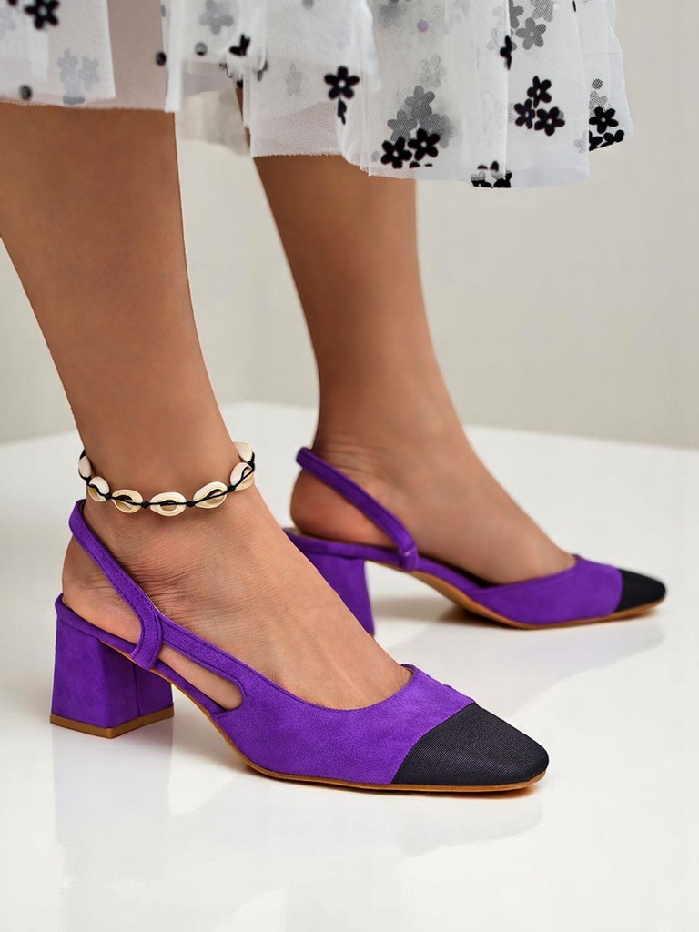 Royalfashion Дамски обувки на нисък ток с декоративен нос Eleganzo