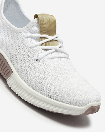 Бели дамски спортни обувки с кафяви вложки Kedeti - Обувки