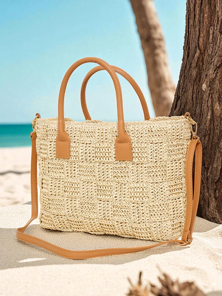 Royalfashion Голяма дамска чанта от слама Aureliana Savio