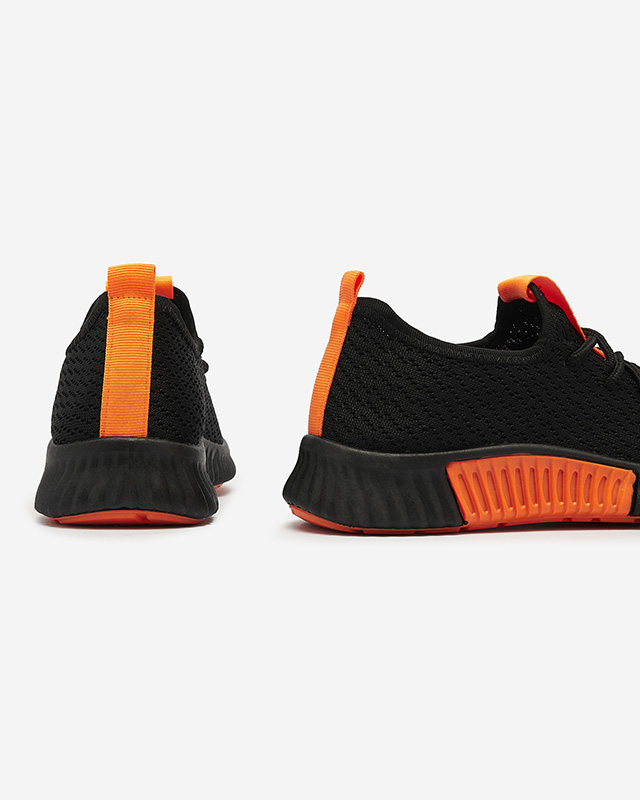 Черни дамски спортни обувки с оранжеви вложки Keteti - Обувки