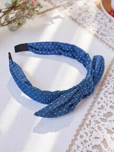 Royalfashion Лента за коса с панделка на точки Lilka