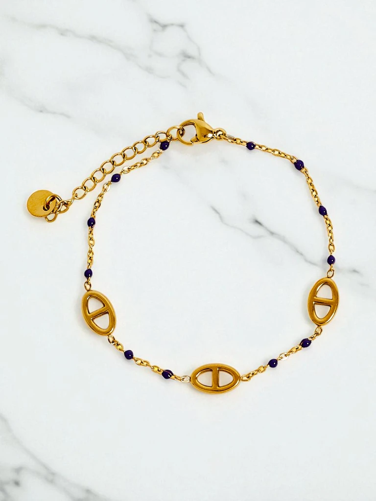 Гривна Callisto Aurea с мъниста, позлатена