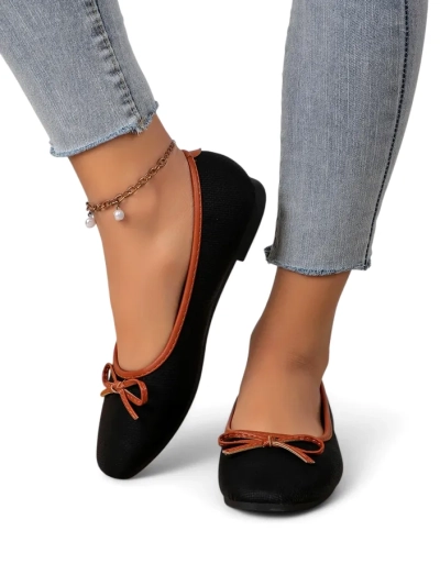 Royalfashion Дамски балерини с блестящи елементи и панделка Aramie