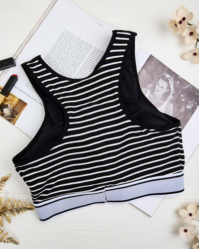 Royalfashion Дамски спортен сутиен на райета