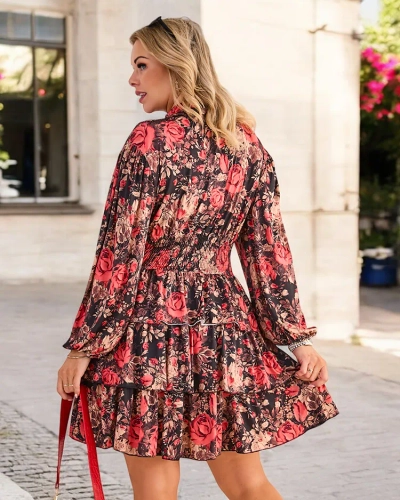 Дамска рокля до колене на Royalfashion с принт