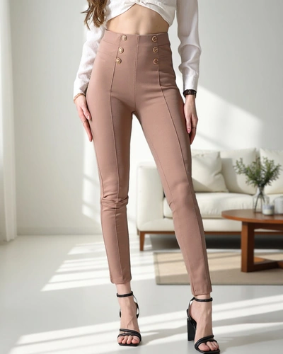 Royalfashion Женски котонни трикели с декоративни копчета