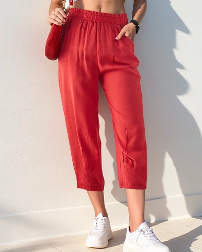 Royalfashion Прави дамски панталони от тъкан 7/8