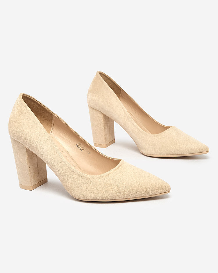 Royalfashion Дамски помпи с коланче от еко велур Duttoso