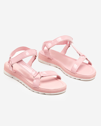 Różowe damskie płaskie sandały Hereris - Obuwie