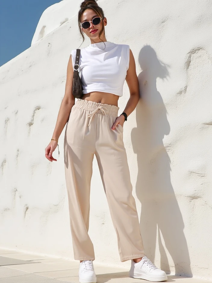 Royalfashion Просты женски памучни панталони