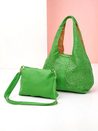 Royalfashion Голяма дамска чанта тип shopper с дантела Lira Lace