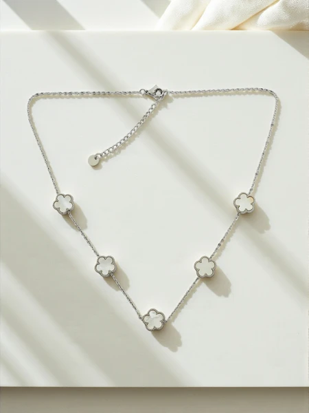 Sofia Argentum Collana – сребърно колие цветя с перлен седеф