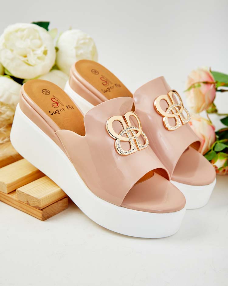 Royalfashion Лакирани дамски джапанки на Sailla