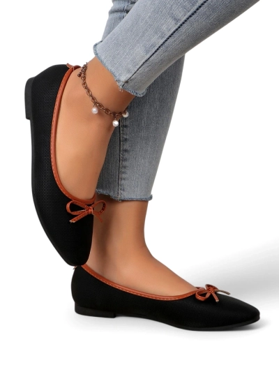 Royalfashion Дамски балерини с блестящи елементи и панделка Aramie