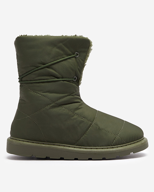 Тъмнозелени дамски обувки a'la ботуши за сняг Amirfu- Footwear