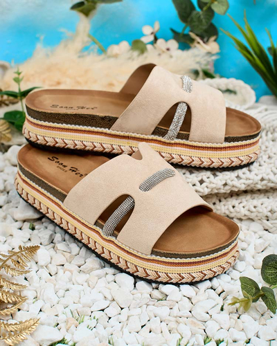 Royalfashion Дамски джапанки Orolta с цирконий