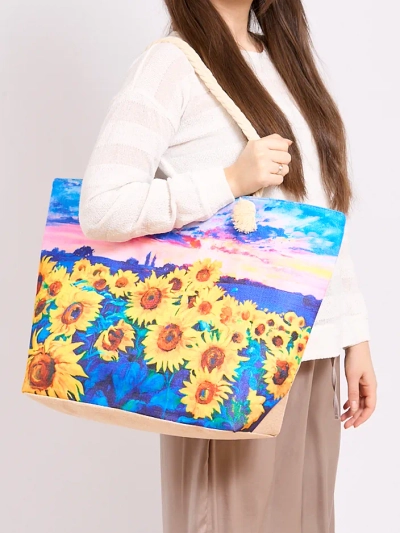 Royalfashion Голяма платнена чанта с принт