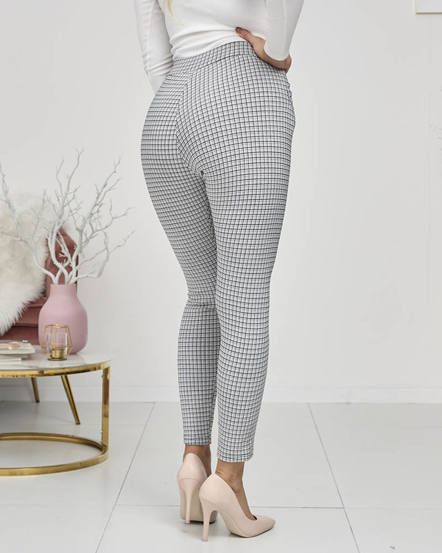 Сиво-черни дамски карирани гамаши- Облекло