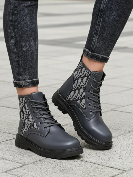 Обувки до глезен с принт Royalfashion Efrioz