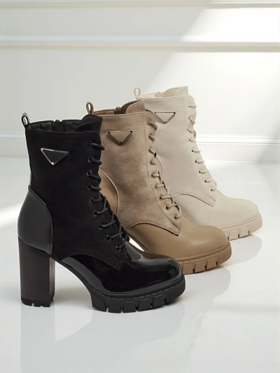 Дамски еко велурени боти на ток Event Bramble