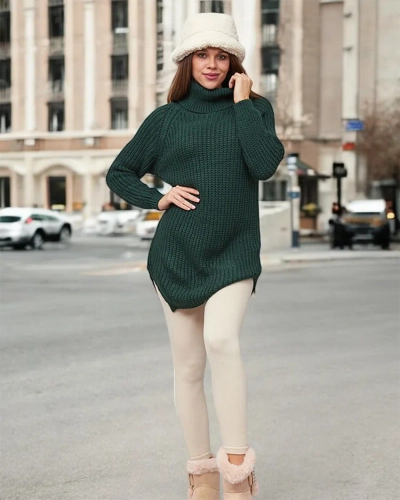 Royalfashion По-дълъг дамски пуловер с ролетка