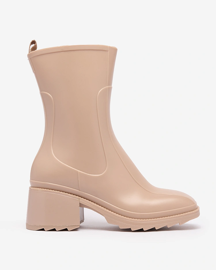 Royalfashion Бежови матови дамски ботуши Tentiris