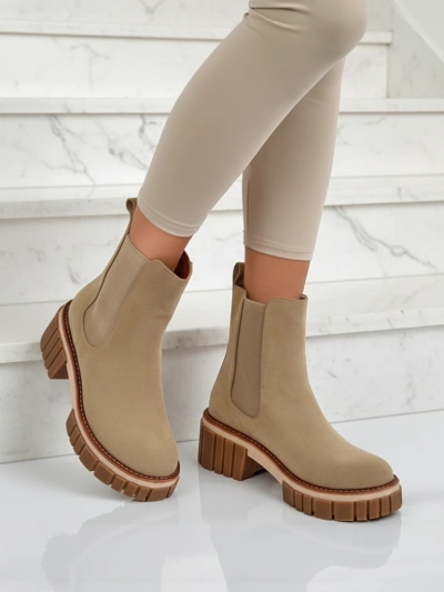 Боти до глезена на токче от еко набук Amber Walk