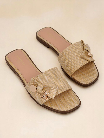 Royalfashion Дамски сламени чехли сандали Aurelia