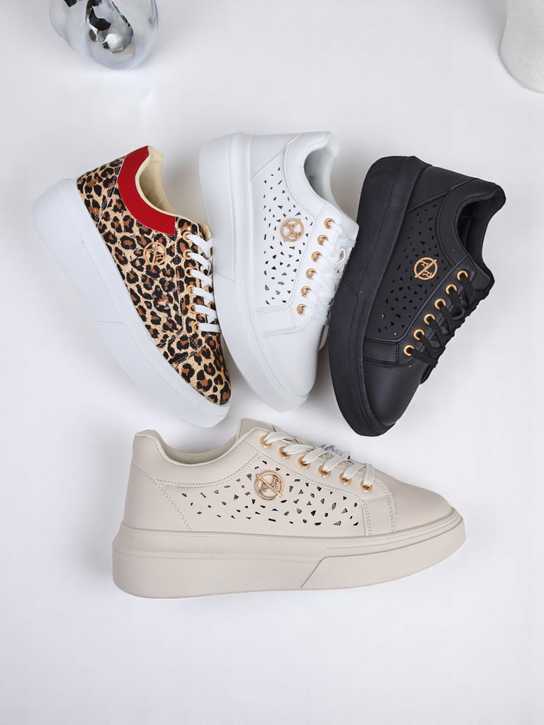 Royalfashion Дамски перфорирани спортни маратонки Leopess